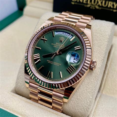 rolex day date 40 green ombre|Rolex Day-Date 40.